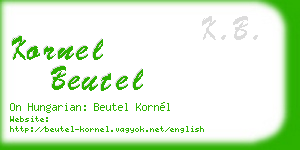 kornel beutel business card